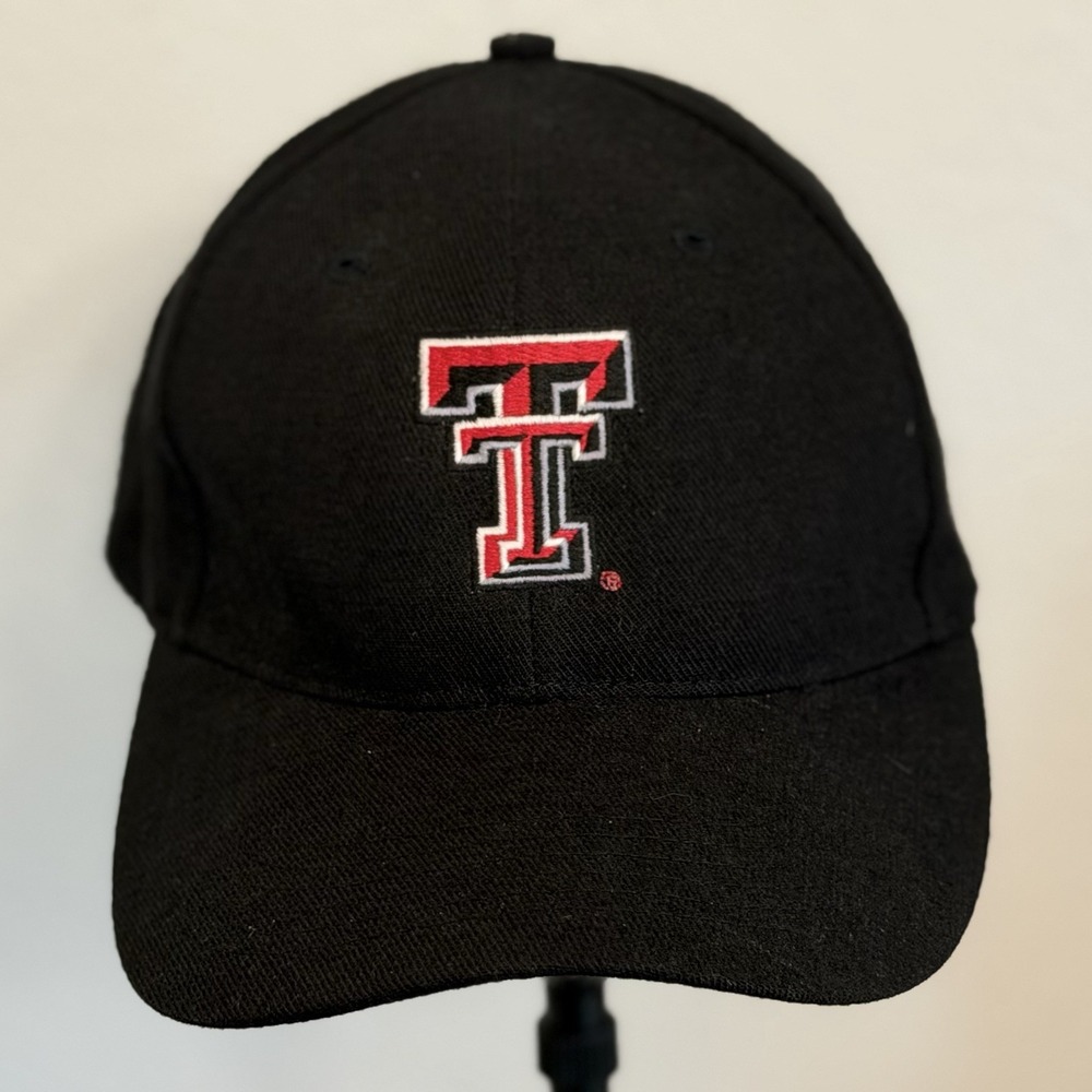 Texas Tech Red Raiders Hat Cap Strapback Black Double T Logo Adjustable